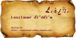 Leszlauer Ádám névjegykártya