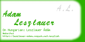 adam leszlauer business card
