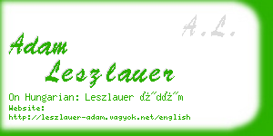 adam leszlauer business card